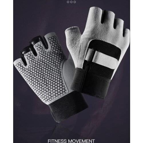 Non-slip Half Finger Gloves with Wrist Wrap Support Padded Fitness Short Open Finger Glove for Riding Sports XR-Hot