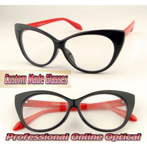 Cat eye shape Many occasions essential Custom made optical lenses Reading glasses -1 -1.5 -2 -2.5 -3 -3.5 -4 .0 -4.5 -5 -5.5 -6