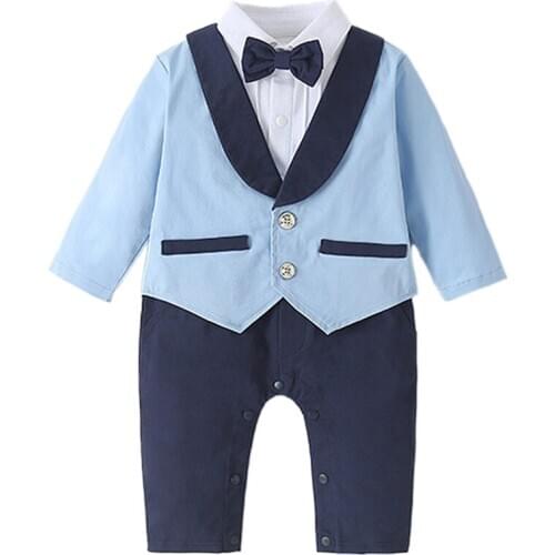 Baby Boys Clothes Coat Tuxedo Rompers Newborn Set for A Boy Gentleman Suit Jumpsuit Infant Outfit Clothes