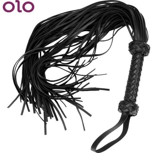 OLO Sexy Cosplay PU Leather Whip Erotic Spanking Paddle Flirting Flogger Adult Game Sex Toys for Women Men Couples