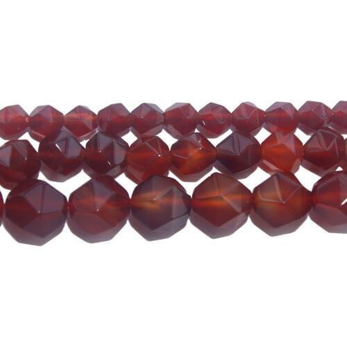 Wholesale Natural Stone Beads Faceted Red Agates Stone Round Beads For Making Jewelry 6/8/10 MM Beads Diy Bracelet Necklace