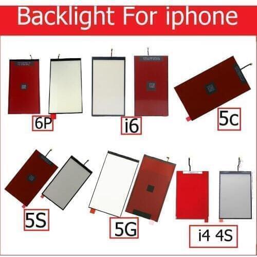 Genuine LCD Display Backlight Panel For iPhone 4 4s 5 5s 5c SE 6 6 plus lcd screen back light film cell phone replacement parts