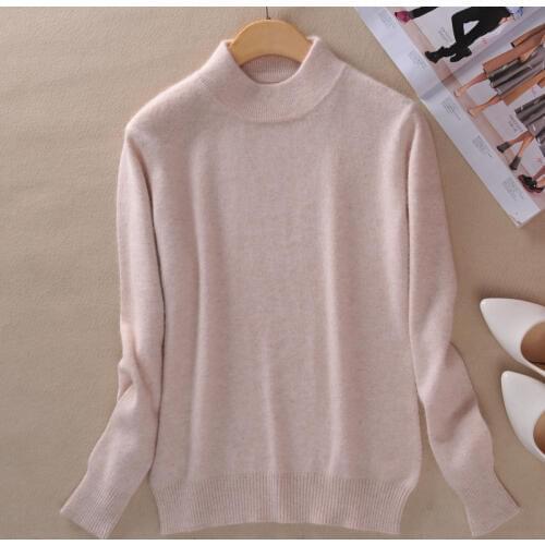 Fall Winter Clothes New Female Half High Round Neck Cashmere Blending Sweaters Slim hedging Sweater Knit Bottoming Wool Sweater
