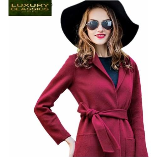 Coats Womens Long Wool 2021 New Fashion Autumn Jackets Double-faced Cashmere Coat Lady Elegant Long Casual Jacket LWL535
