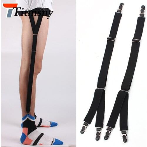 Gourd Buckle Design Shirt Stays Garter Suspenders Elastic Men Braces for Shirt Holder Tirantes Adjustable Socks Fastener Garters