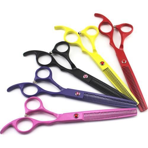 Professional Japan 440c 6.5 inch Pet dog grooming hair scissors dog Thinning Barber pet scissor shears Hairdressing Scissors