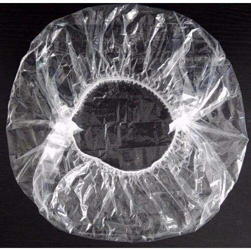 100 PCS Disposable Plastic Shower Caps Large Elastic Bath Cap For Women Spa Home Use Hotel and Hair Salon