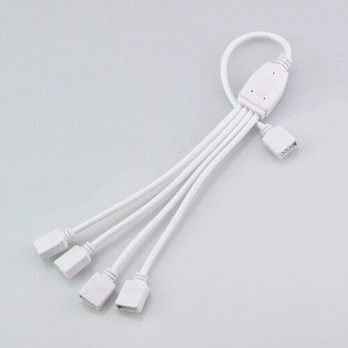 Led Tape Accessories 1 To 4 RGB 4PIN Cable RGB LED Flexible Strip 1 To 4 Female Connector For SMD 3528 5050 RGB Strip light