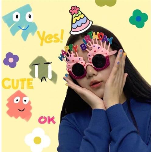 Decoration party supplies birthday cake glasses happy glasses party funny glasses family friends party