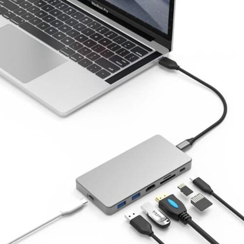 Lcone USB C Hub Type-C to M.2 NVME SSD Case Support PD Charging HDMI 4K USB 3.0 For DELL Macbook Pro Splitter USB Dock Hub