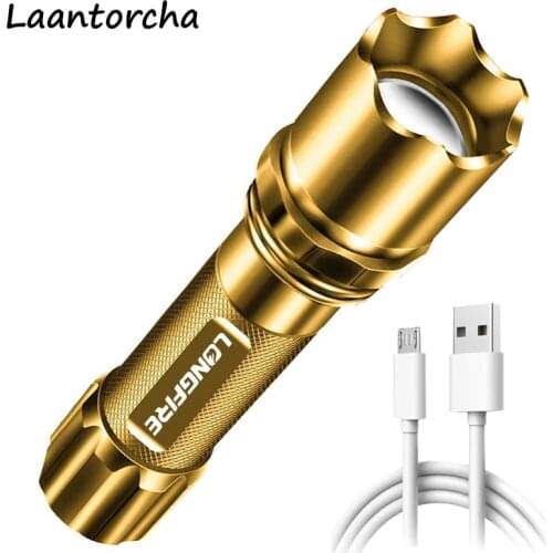 MINI Tactical flashlight Waterproof Led flashlight Portable USB Rechargeable Powerful flashlight Outdoor Camping flashlights