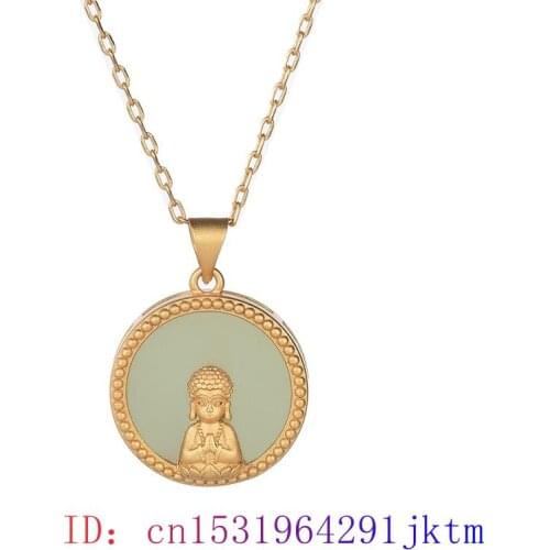 Green Jade Buddhism Pendant Jewelry Chalcedony Women Zircon Gemstone Necklace Amulet Fashion Natural Charm Gifts 925 Silver