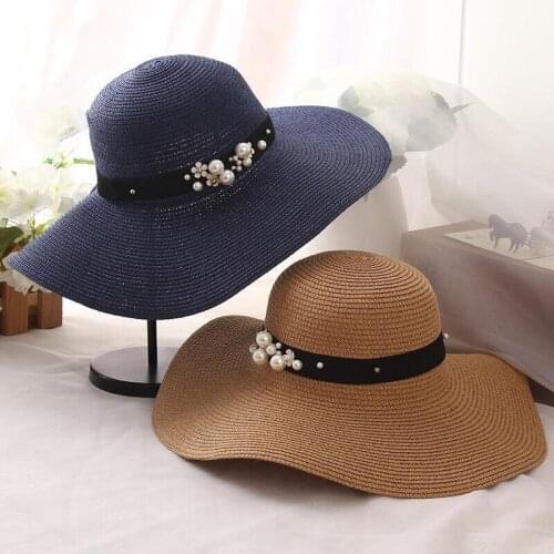 Womens Wide Brim hat Sun Protection Straw Hat Floppy Foldable roll up hat Summer UV Protection Beach Hats