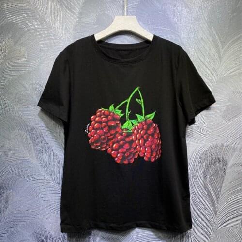 Summer Womens High quality 95%Cotton Tee Tops hot fashion casual T-shirts C820
