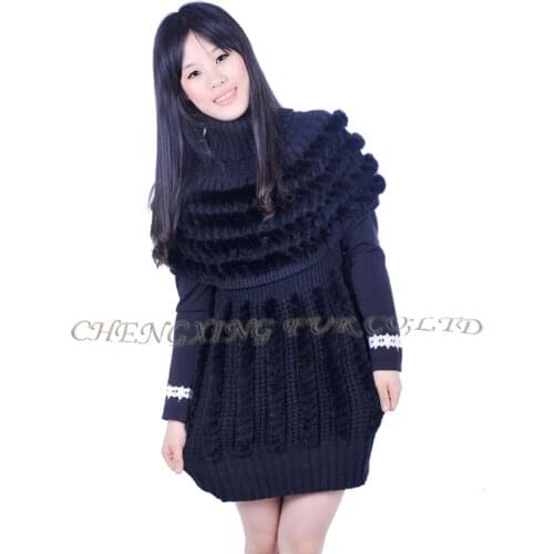 Free Shipping CX-G-B-189C Cheap Fur Vest Knitted Sweater Real Rabbit Fur Sexy Women Vest