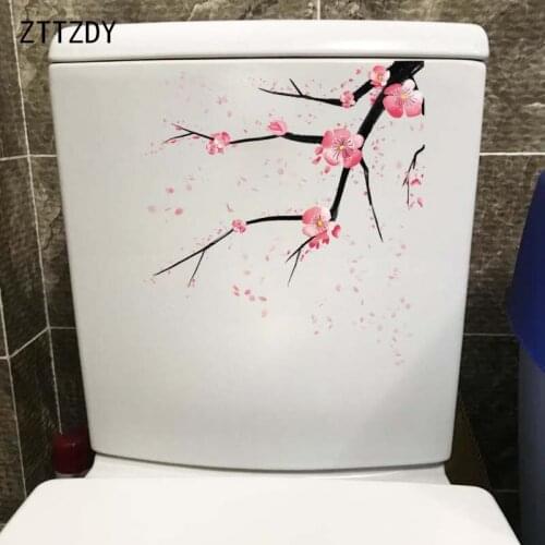 ZTTZDY 22*23.3CM Hand Painted Peach Classic Bathroom Toilet Seat Stickers Hoe Wall Decal T2-0336
