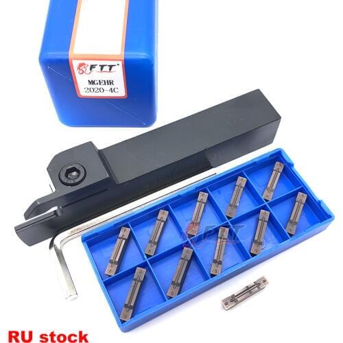 1PCS MGEHR2020-4 Turning holder +11PCS MGMN400 M PC9030 turning tools MGEHR parting and grooving carbide inserts lathe CNC tool