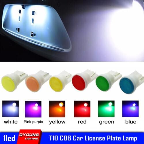 T10 10pcs 1cob car Small lights Ambient Light White blue ice blue red pink purple green yellow License plate reading light