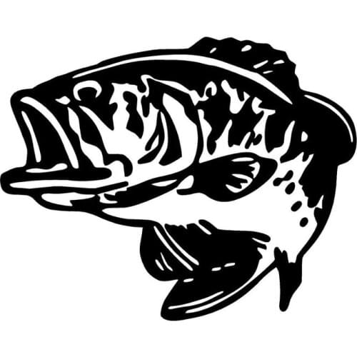 14*11.2CM Bass Fish Large Mouth Funny Car Window Decoration Stickers Creative Cartoon Decal C4-0772