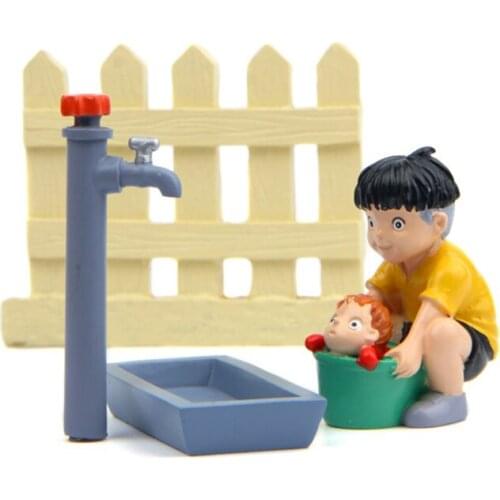 4PCS/Lots Cartoon Amine Cute Little Boy DIY Mini Figure Miniature Landscape Figurines Model Ornament Set for Kids Toys Gift