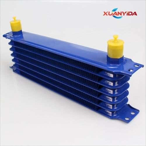Blue 7/10 Rows Aluminum Auto Car Oil Cooler AN10 Engine Transmission Oil Cooler Kit Car Accessories