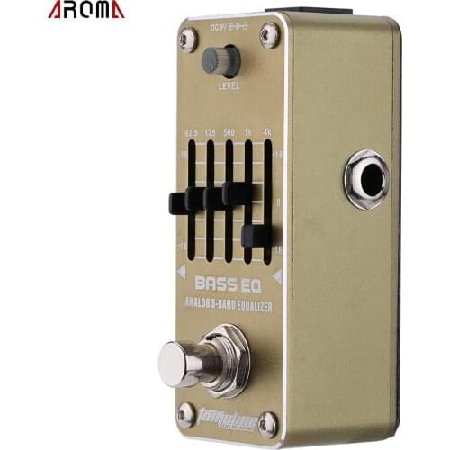 AROMA AEB-3 Bass EQ Analog 5-Band Equalizer Electric Guitar Effect Pedal Mini Single Effect with True Bypass guitar pedal