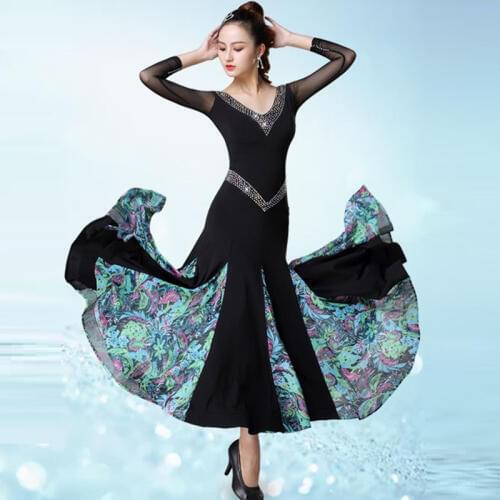 Ballroom dress standard dance dress ballroom rumba dress spanish clothing spanish flamenco dress tango dance costumes sequins