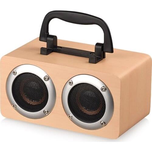 Retro Wireless Bluetooth Speaker, Portable Wooden Speaker, Rechargeable Speaker, Bluetooth 4.2, Support Music App, TF Card