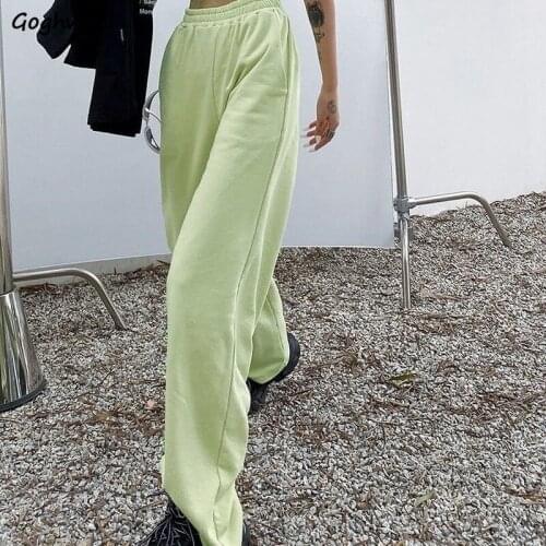 Pants Women Spring New Korean Loose High Waist All-match Fashion Ladies Ins Solid Streetwear Trousers Casual Breathable Baggiest