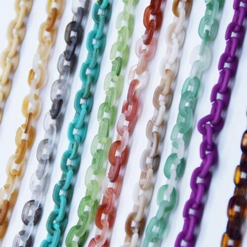6*9mm Various Colors Acrylic Necklace Strand Parts Linked Glasses Chain Bag Chains Women Jewelry DIY Accessories Statements N087
