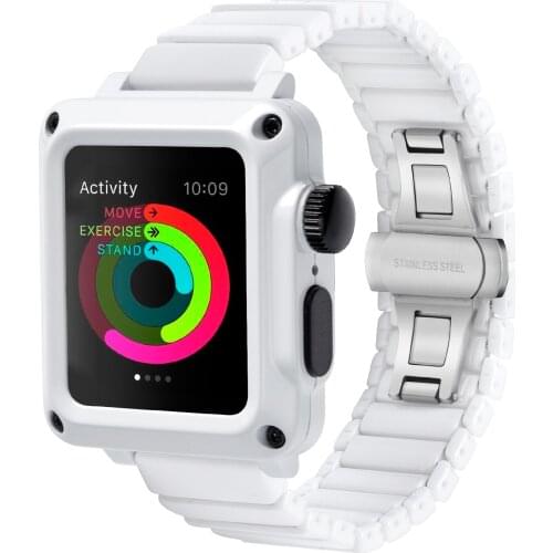 For Apple Watch 6 SE 5 4 3 2 1 Case with Ceramic Band for iwatch Series 44mm 42mm 40mm 38mm Strap Glass Cover Film Link Bracelet