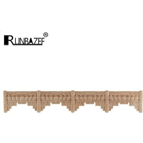 Long Wood Carved Applique Wood Molding Decoration Frame Corner Onlay Unpainted Furniture Home Door Decor Decoration Accessories
