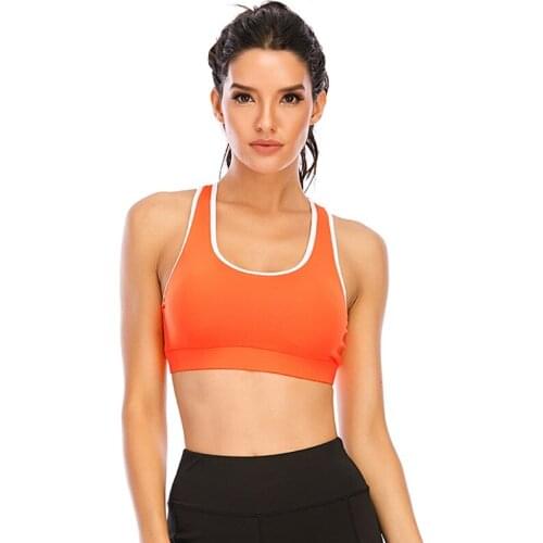 Women Fitness Bra Front Running Vest Push Up Shockproof Wirefree Sport Bra Backless Crop Top
