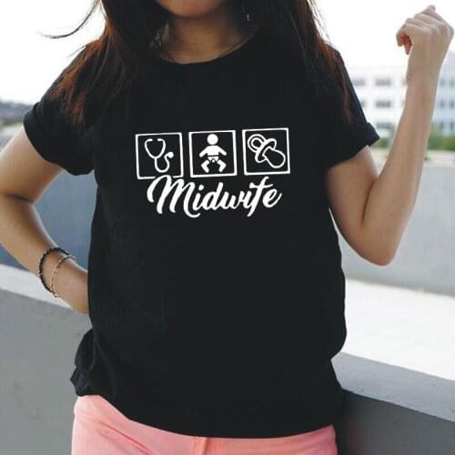 Summer Causal Short Sleeve Tee Shirt Femme Midwife T-Shirt Fashion Funny Birthday Cotton T Shirt Women Tops Camisas De Mujer