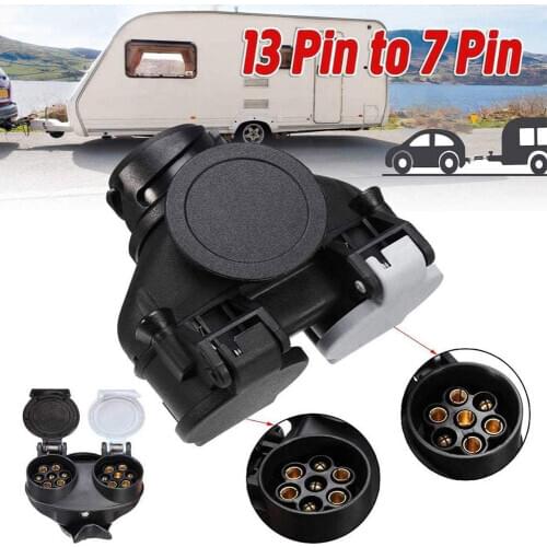 Socket Adapter 13-pin To 7-pin Caravan Trailer Converter Double-ended Connector