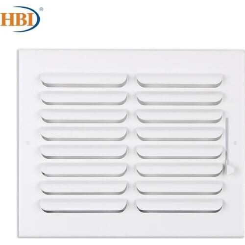 HBI 1-Way W10" x H8" Curved-Blade Ventilation Grille Air Outlet Valve Air Supply Register Air Vent Cover Steel Ceiling/Sidewall