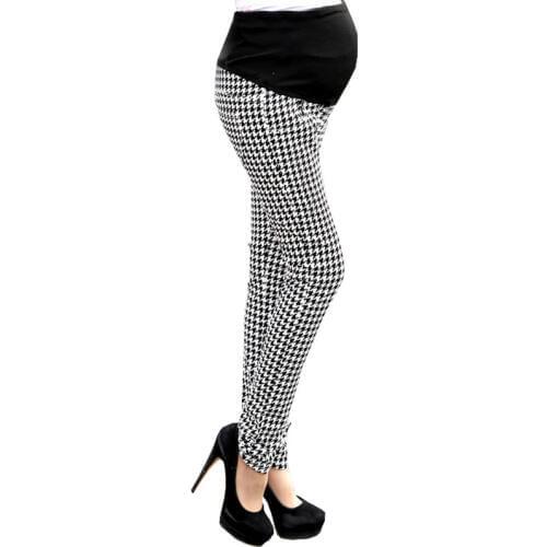 Plaid Pants For Pregnant Women Clothes Maternity Pants Elastic Abdominal Pregnancy Trousers Prop Belly Pants Comfy Leisure Pants
