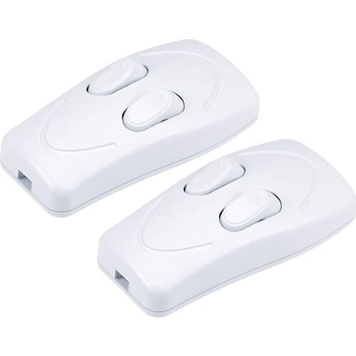 Double Control Switch (1 Input 2 Output) Floor Light Bed Table Lamp Push Button Switch AC110~250V 3A White or Black