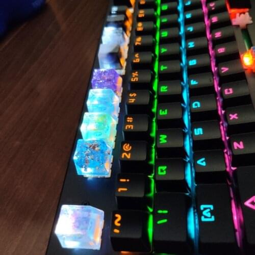 Handmade Resin Mechanical Keyboard Keycaps Cross Shaft Keycap Personalized Resin Light-Transmitting Key Caps Handmade R4 Height