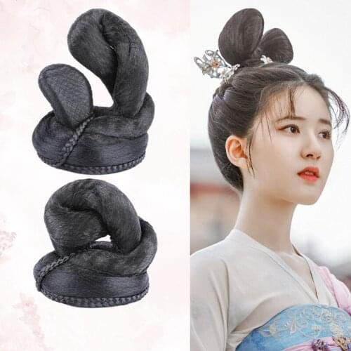 Cute Shaped Hair Chinese Hanfu Hair Palace Princess Party Cosplay Hairpiece Antique Style TV Movie Play