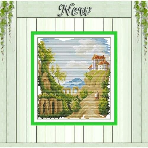 Walk together scenery decor painting counted printed on canvas DMC 14CT 11CT Chinese Cross Stitch Needlework Set Embroidery kits