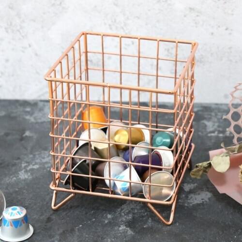 New Metal Coffee Pods Holder Desk Finishing Organizer Stand Coffee Capsule Sundries Storage Box Capsules Shelves Organization