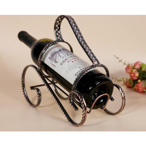 1PC Twist iron wine rack bronze wine holder bold European creative Wine frame Home Furnishing accessories J2060