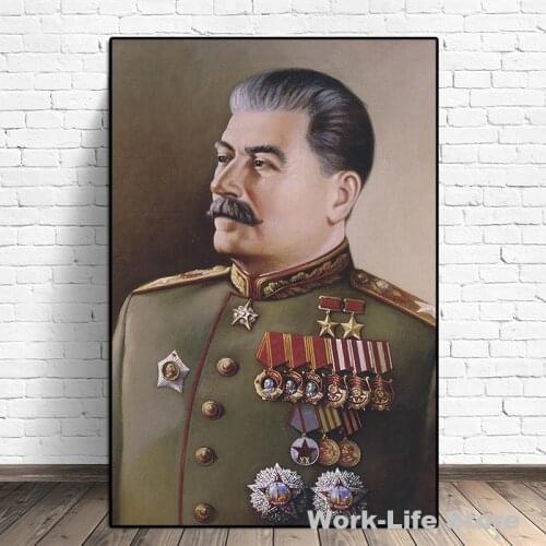 Joseph Stalin Portrait HD Wall Art Canvas Posters Prints Painting Wall Pictures Giclee For Modern Living Room Home Decor Artwork