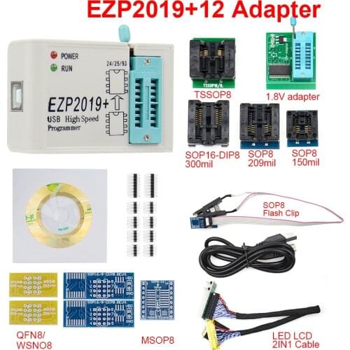 2021 New EZP2019 SPI Programmer Support 24 25 93 EEPROM Flash BIOS Chip With 12 Socket Fast Reading Smart Programming Caculator