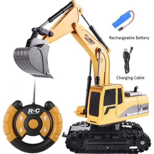 RC Excavator Car Remote Control Vehicle With Light For Boys Universal Remote Control Toys Children Collection Toys