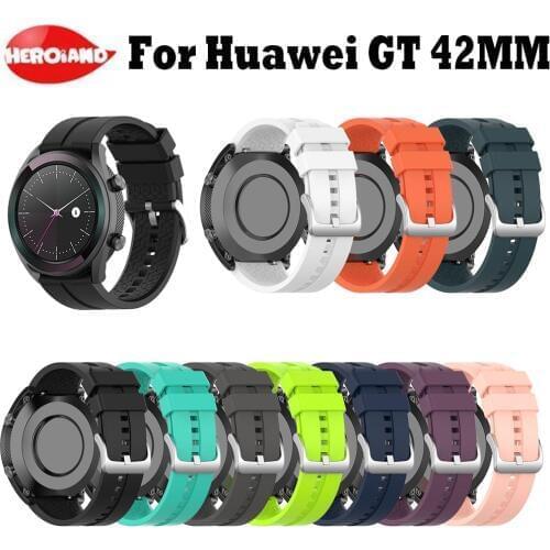 Sport Silicone WristStrap For HUAWEI Smart WATCH GT Elegant Edition 42mm Watch Strap For Huawei Watch GT Elegant Edition Bands