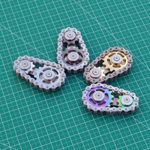 Chain Fidget Spinner Rainbow Stainless Steel Sprocket Flywheel Fingertip Gyro Sprockets Chains Hand Spinner Stress Reliever Toys