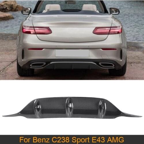Carbon Fiber Rear Diffuser Lip Spoiler Bumper Guard for Mercedes-Benz E Class C238 E200 E400 E43 AMG 17-18 Fit Sport Bumper only