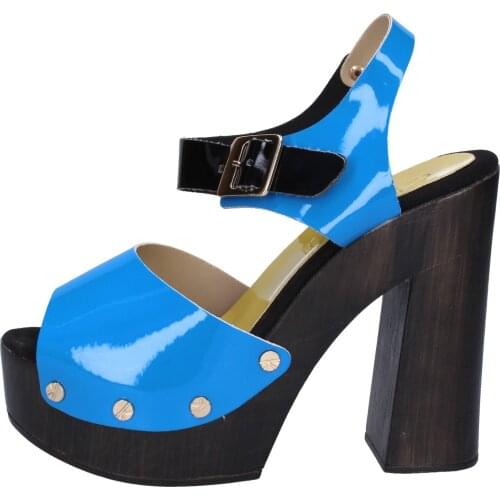 SUKY BRAND sandals women patent leather Blue